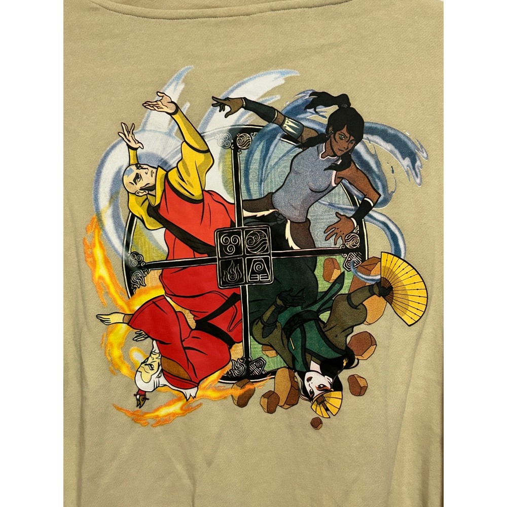 Nickelodeon Avatar The Last Airbender Hoodie Tan Mens Large Graphic Sweatshirt - Picture 6 of 7